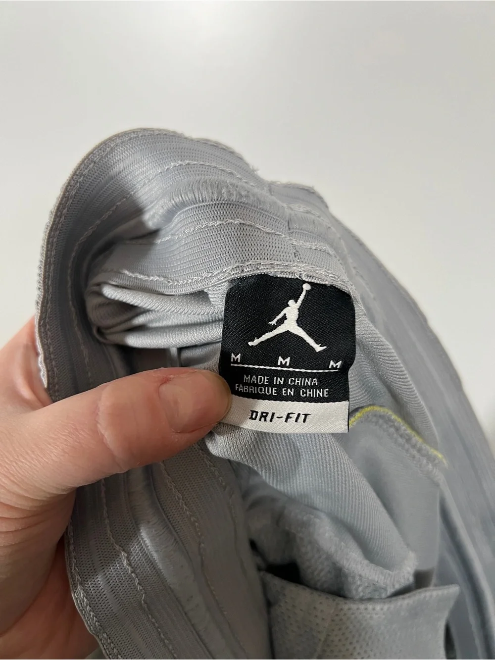 Jordan Premium Flight Basketball Shorts Gray and Neon Yellow Men’s Medium